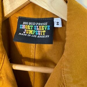 Big Bud Press Short Sleeve Jumpsuit Small, Spicy Mustsrd